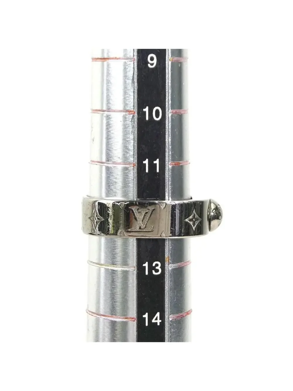 Auth Louis Vuitton Nanogram Ring Silver #302611L17B